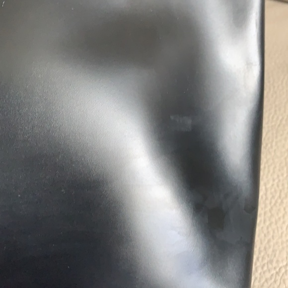 LAMARTHE Paris Black Portofino Tracolla leather Tote Bag Purse lucite handle - Picture 6 of 16